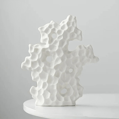 Keramikskulptur Weiße Koralle - Japanische Eleganz