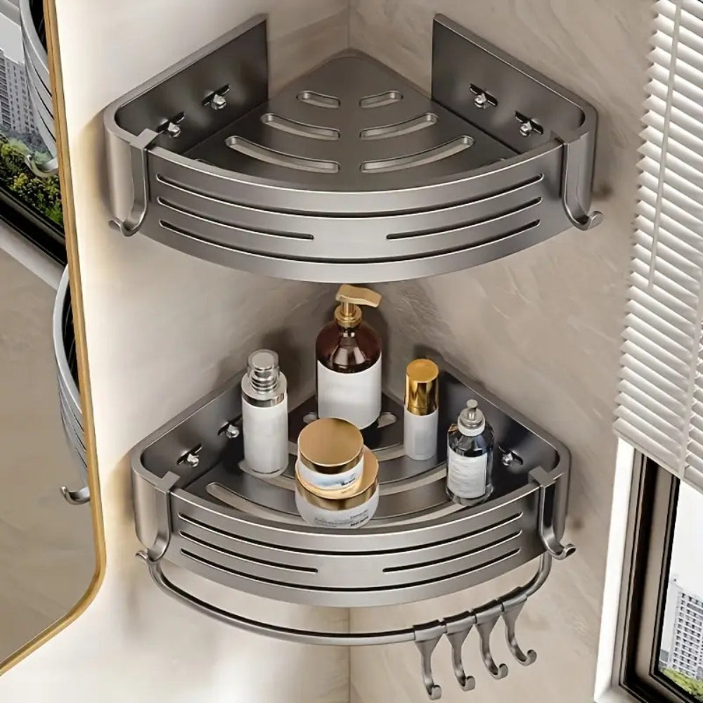 EckRegal Dusche - Stilvoller Aluminium Platzsparer fürs Bad