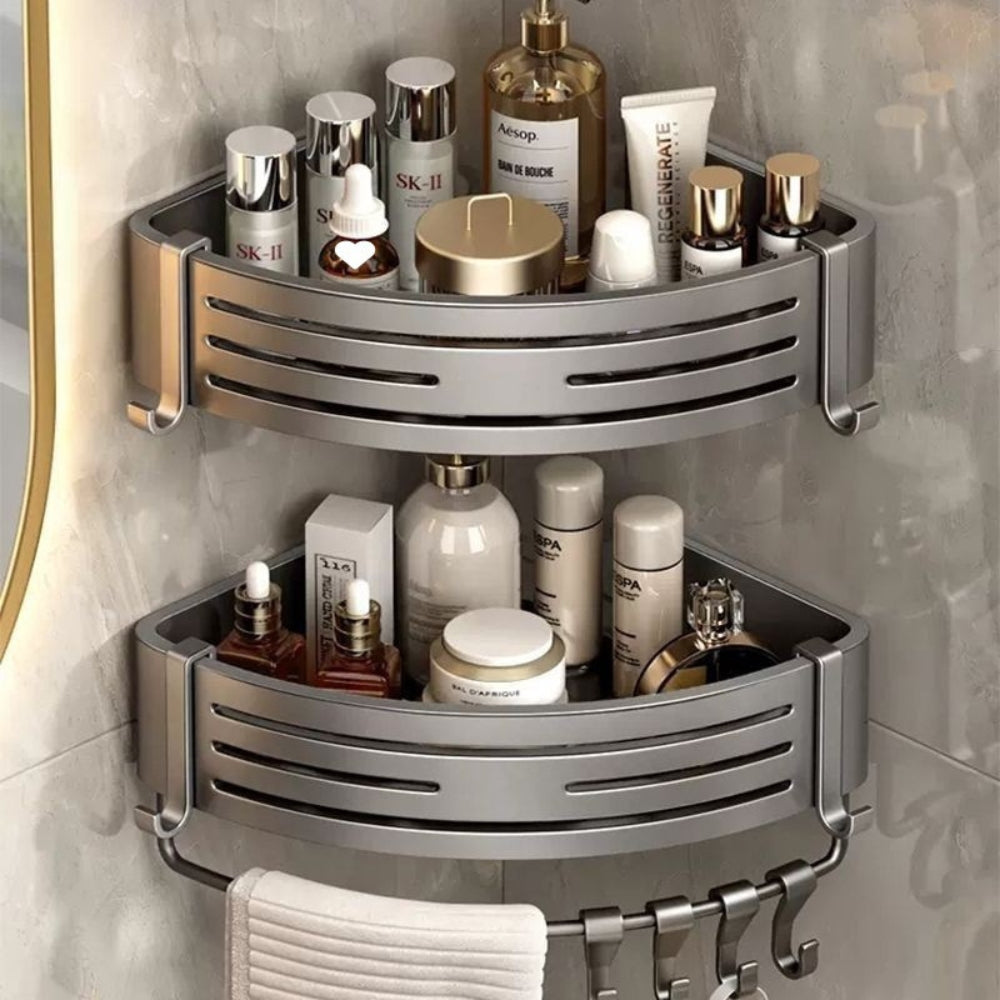 EckRegal Dusche - Stilvoller Aluminium Platzsparer fürs Bad