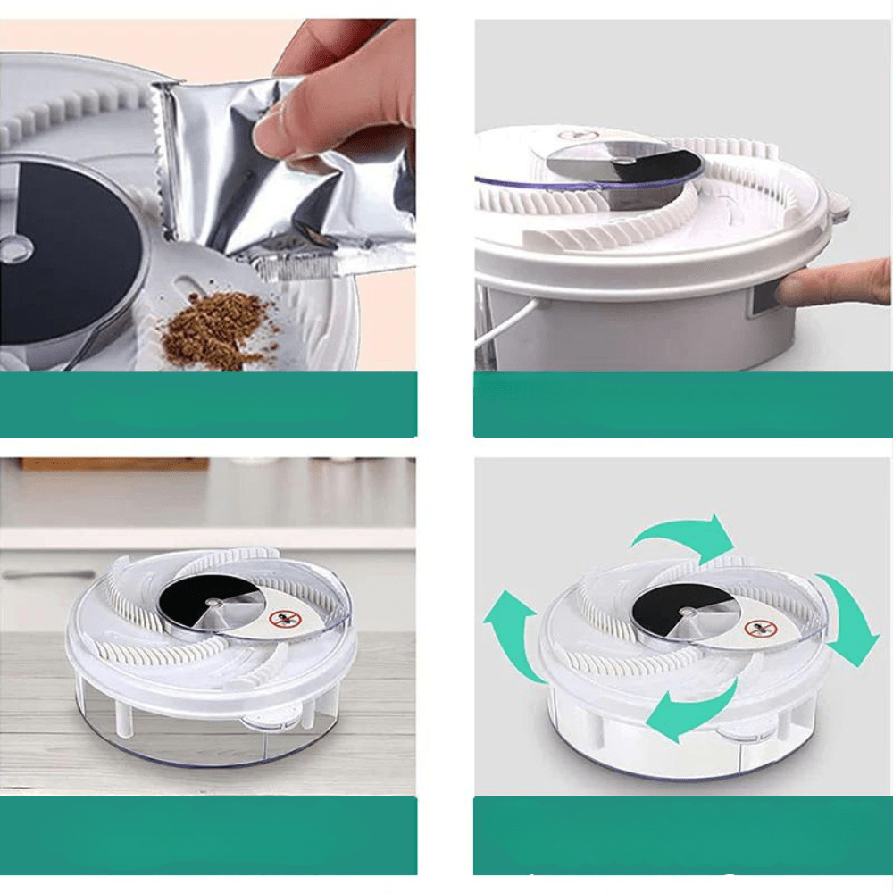 ECO CATCHER – Leiser, umweltfreundlicher Fliegenfänger für Küche, Wohnzimmer & Garten