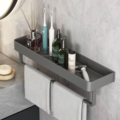 AQUASHELF – Elegantes Wandregal fürs Bad mit Handtuchhalter & bohrfreier Montage