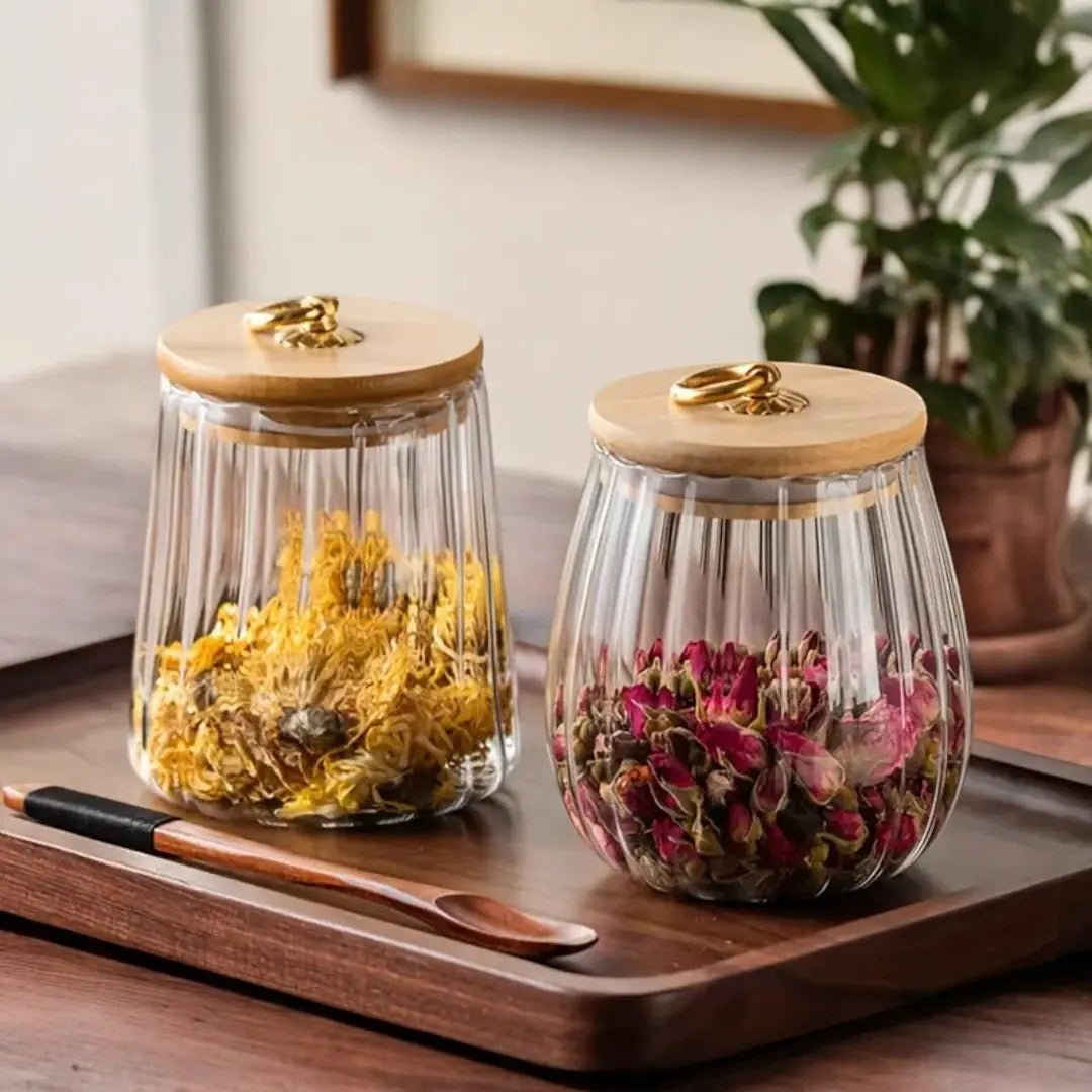 Fjora TeeDose - Glas Vorratsdose für frischen Teegenuss