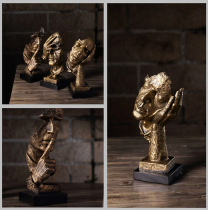 Goldene Skulptur - Nordisches Design für modernes Wohnen
