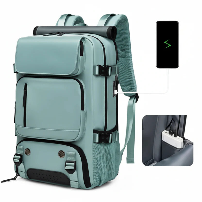 TRAVELMAX Pack – Großer wasserfester Reise-Rucksack mit USB-Anschluss