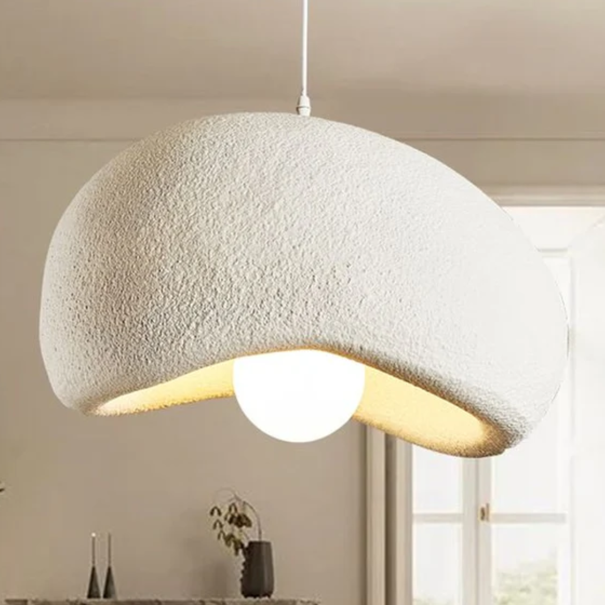 Hängelampe Muschelform – Organisches Wabi Sabi Design mit Sanftem Licht