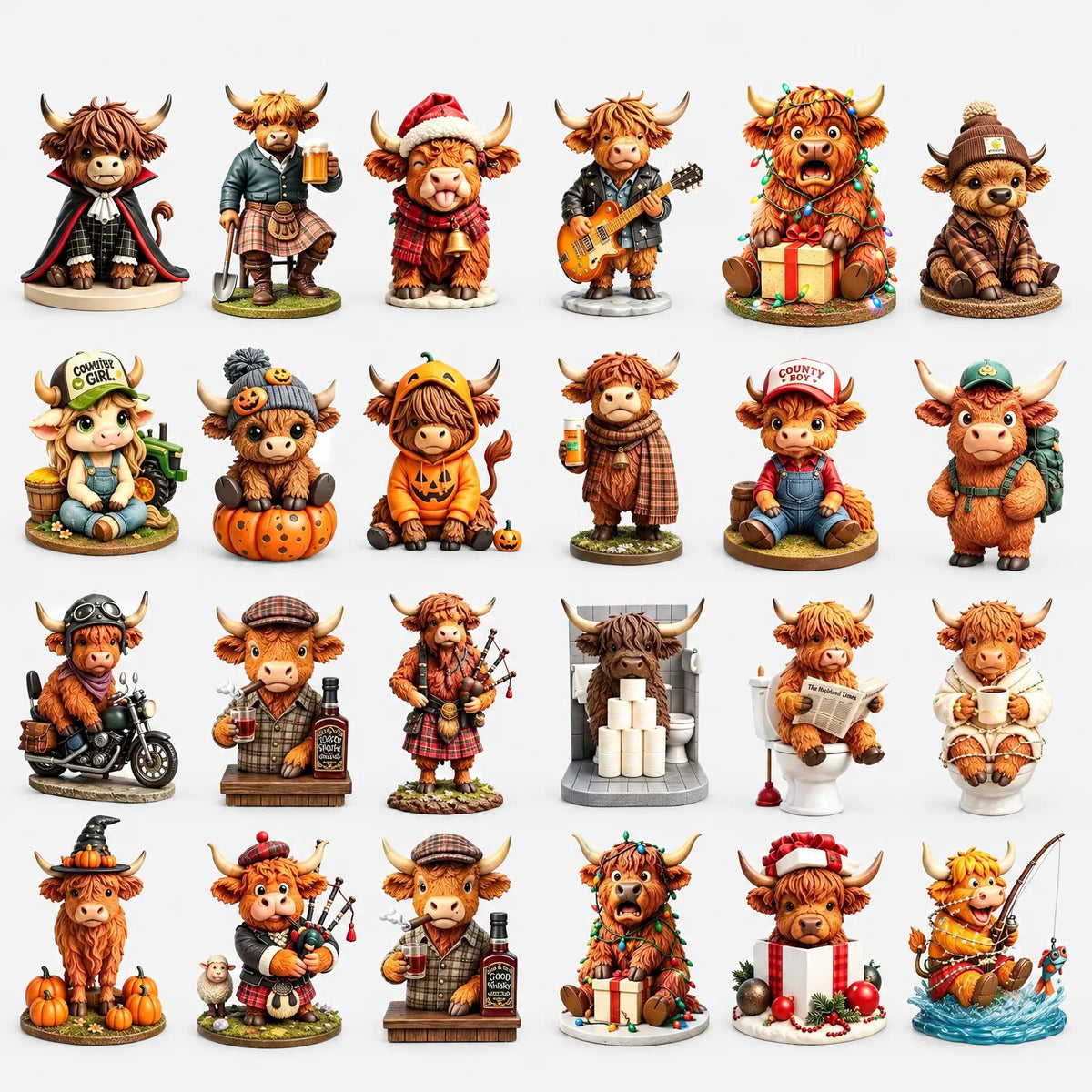 Cowfestiva – Highland-Cow-Adventskalender mit 24 Sammelfiguren