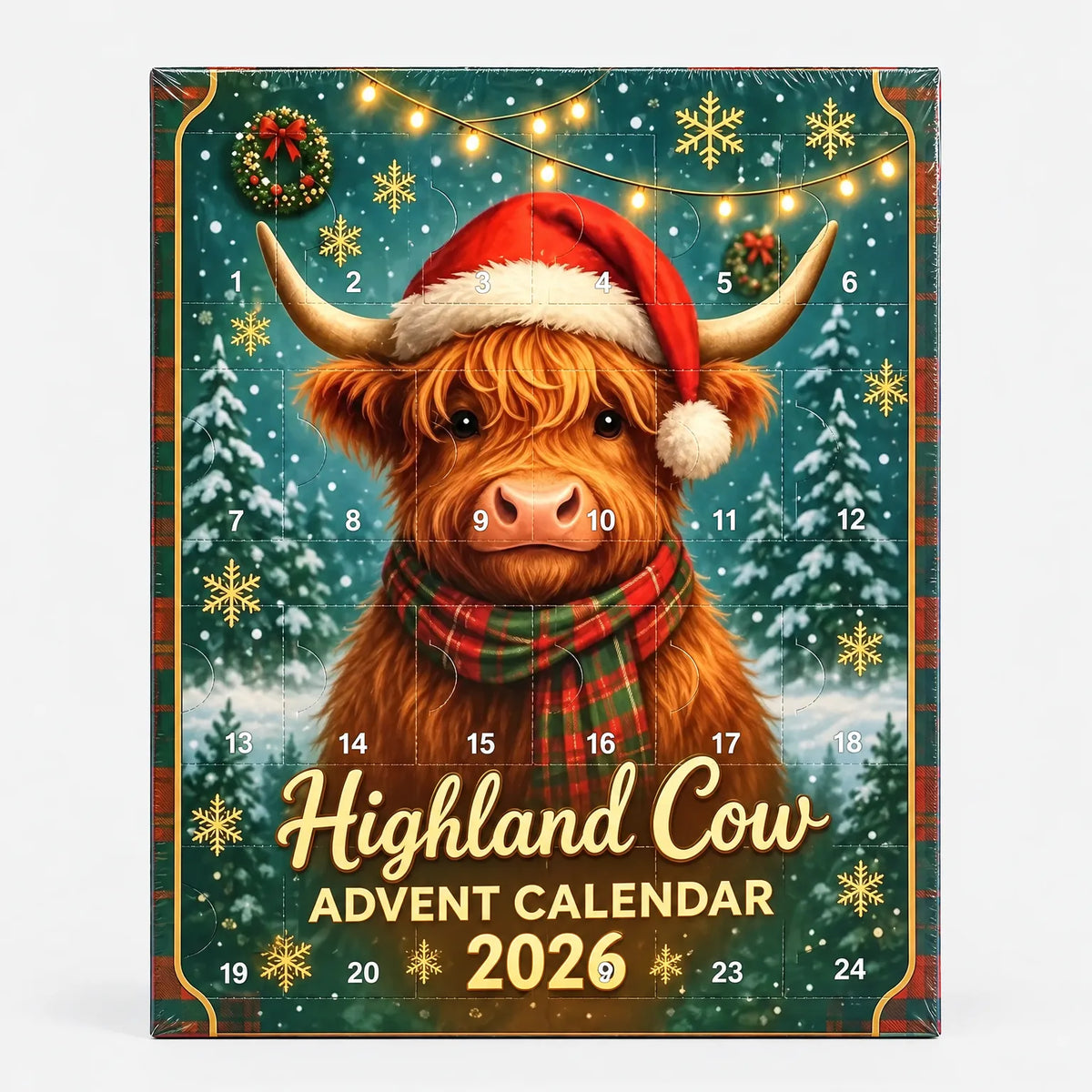 Highlandvex – Highland-Cow-Adventskalender mit nummerierten Fächern