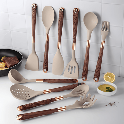 Hitzebeständiges Silikonküchenutensilien - Natürliches Ho...