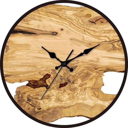 Holzwanduhr Mit Harzdetails - Japanische Eleganz
