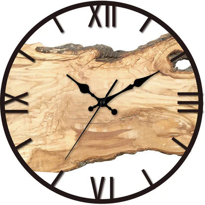 Holzwanduhr Mit Harzdetails - Japanische Eleganz