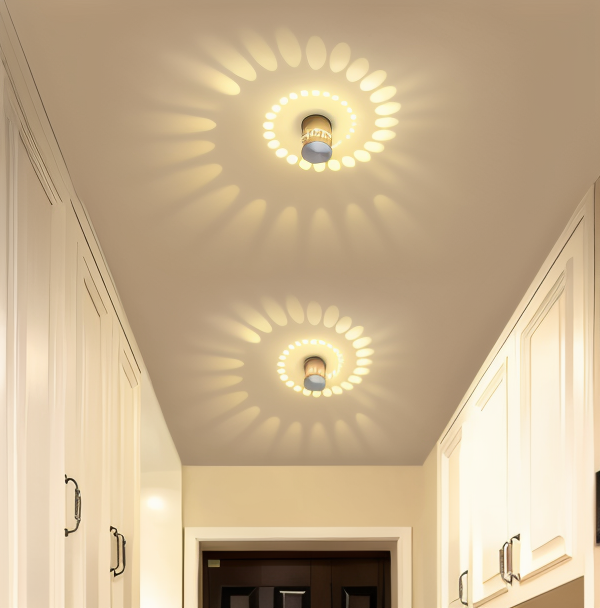 Spiralume – Zylindrische LED-Wandleuchte mit spiralförmigem Lichteffekt