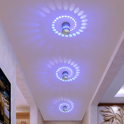 Spiralume – Zylindrische LED-Wandleuchte mit spiralförmigem Lichteffekt