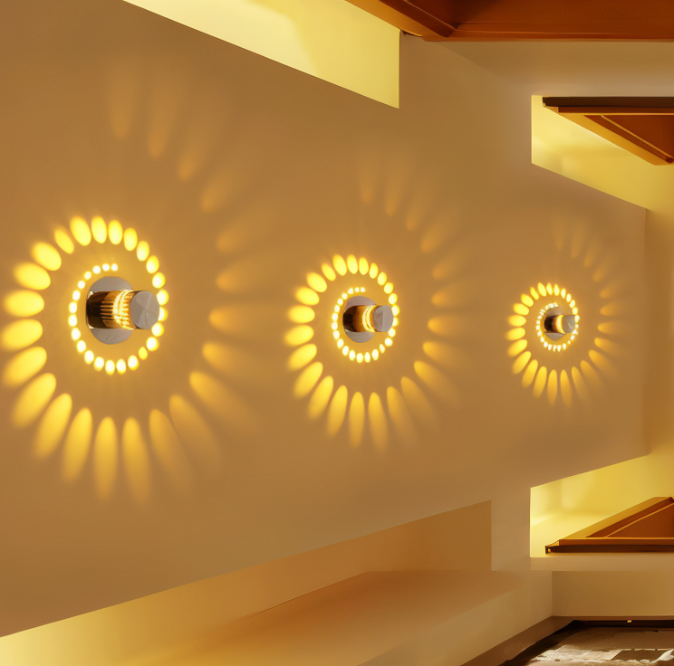 Spiralume – Zylindrische LED-Wandleuchte mit spiralförmigem Lichteffekt