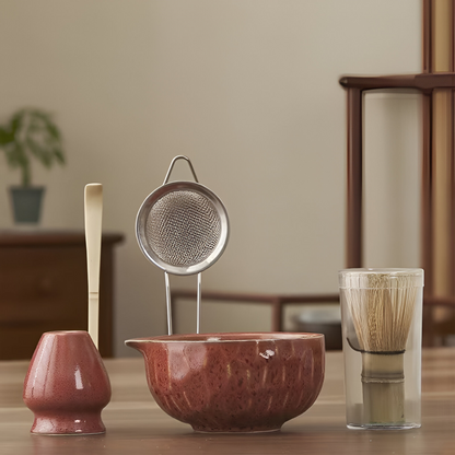 Matchavora – Japanisches Matcha-Tee-Set mit Keramikschale und Bambusbesen