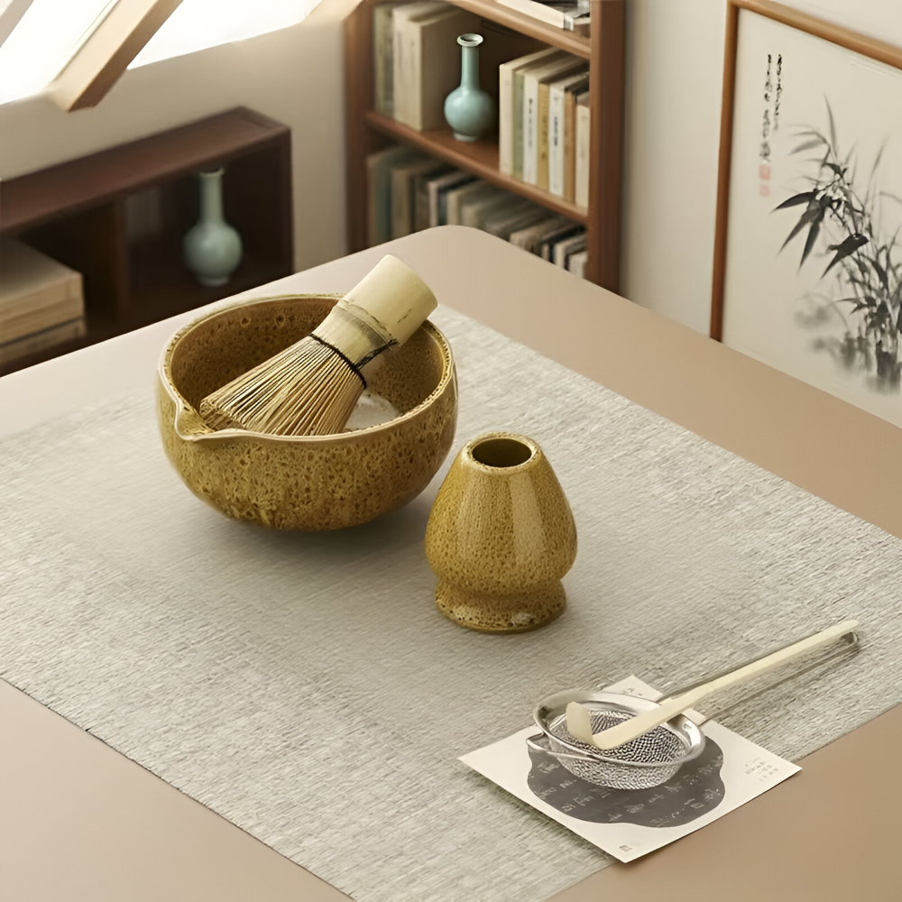 Matchavora – Japanisches Matcha-Tee-Set mit Keramikschale und Bambusbesen