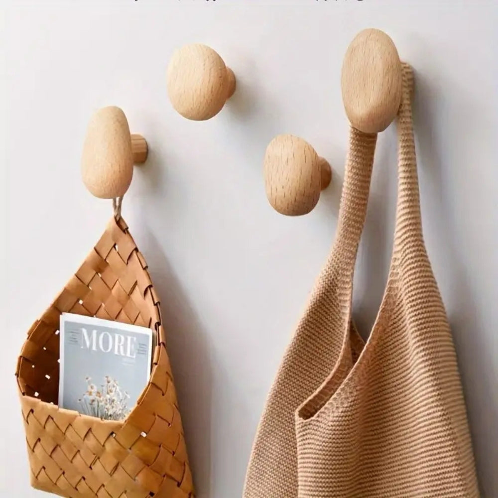 Kleiderhaken Aus Holz Kieselform - Nordisches Design