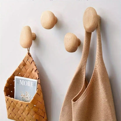 Kleiderhaken Aus Holz Kieselform - Nordisches Design