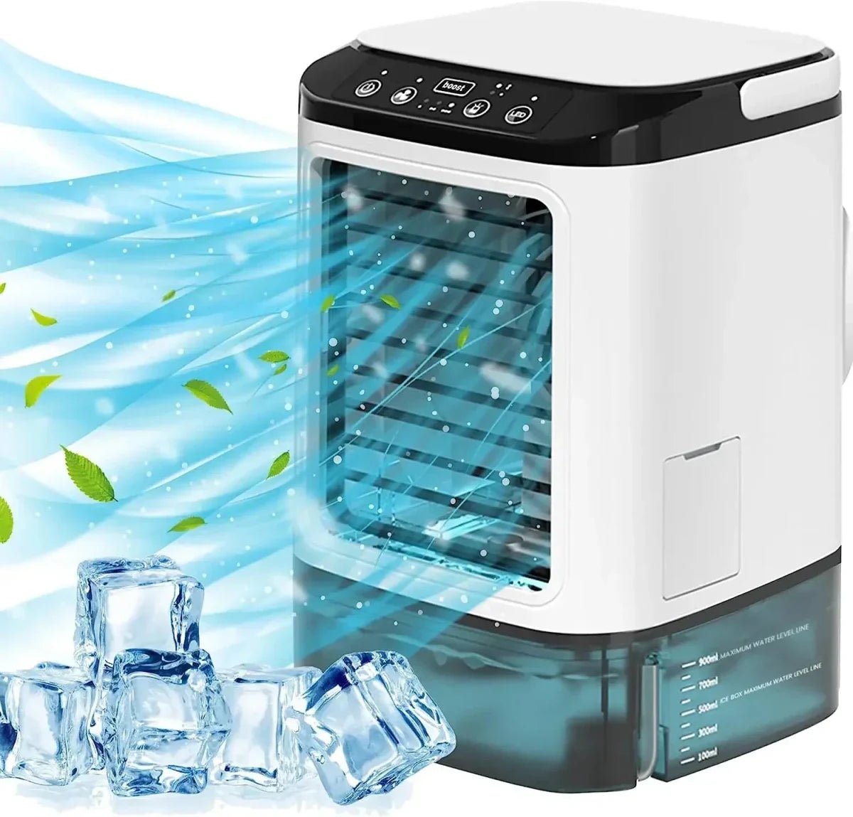 FROSTAIR – Tragbarer Ventilator mit Luftbefeuchtung und LED-Nachtlicht