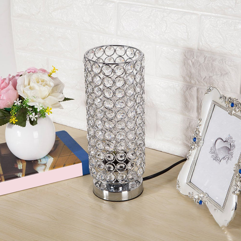 Kristall Tischlampe Chrom - Funkelndes Kristallglas