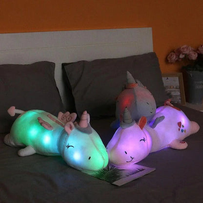 Unicornlume – Einhorn-Kuscheltier mit farbwechselnder LED-Beleuchtung
