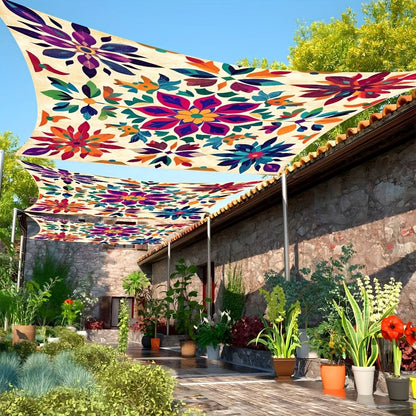 BlütenDach – Außenmarkise mit Blumenmuster
