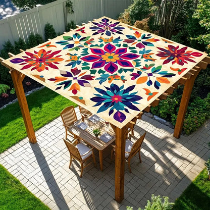 BlütenDach – Außenmarkise mit Blumenmuster