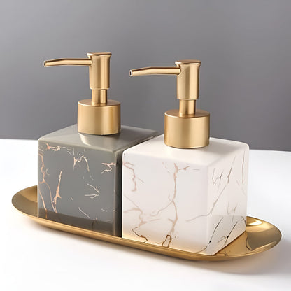 Marmor Seifenspender Mattgold - Japanische Eleganz