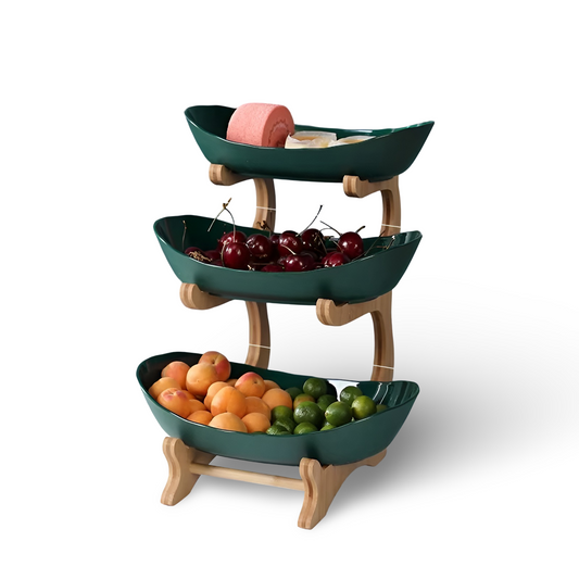 Mehrstöckige Obstschale Holz - Natürliches Holzdesign