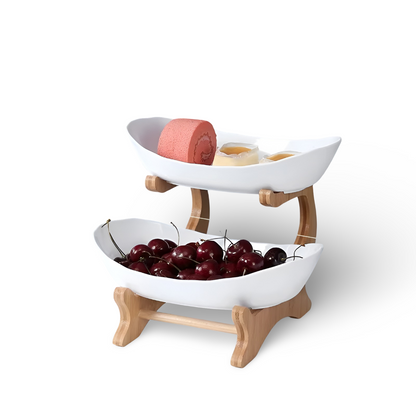Mehrstöckige Obstschale Holz - Natürliches Holzdesign