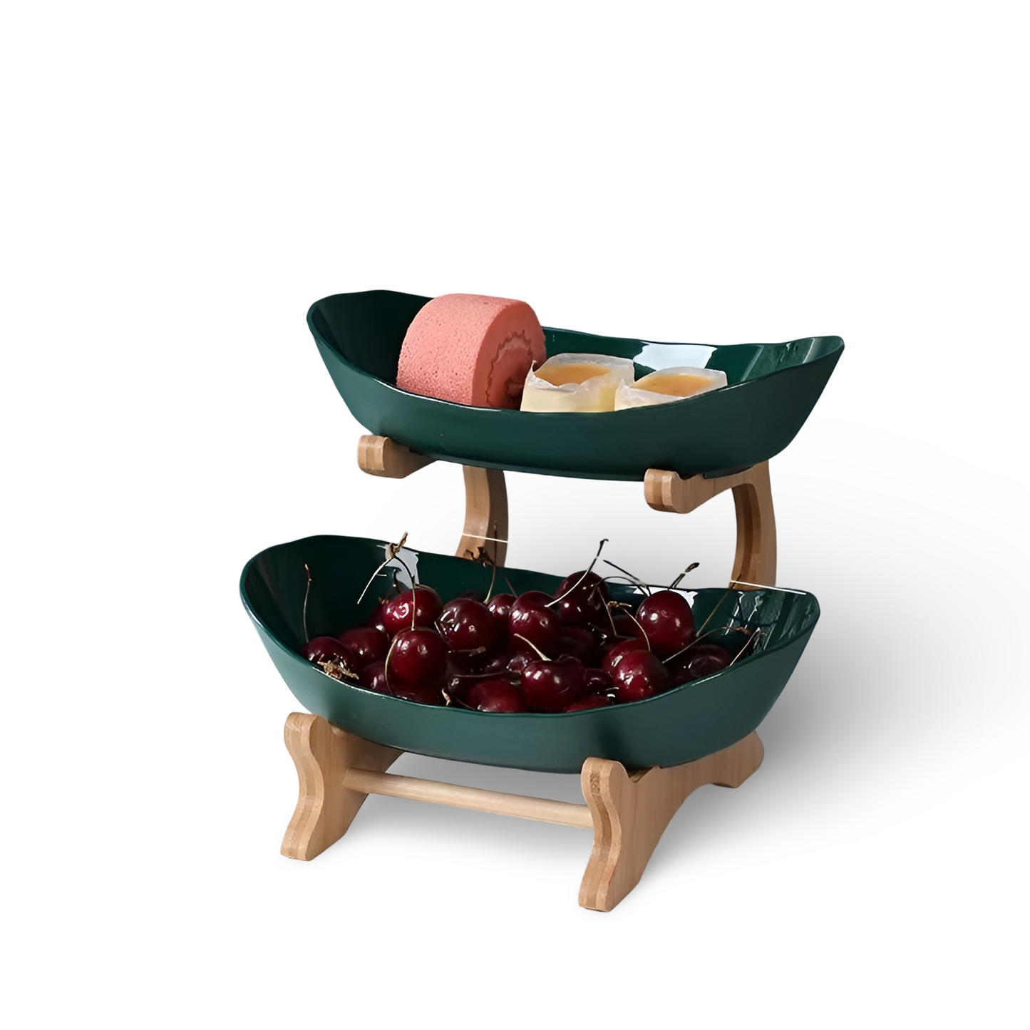 Mehrstöckige Obstschale Holz - Natürliches Holzdesign