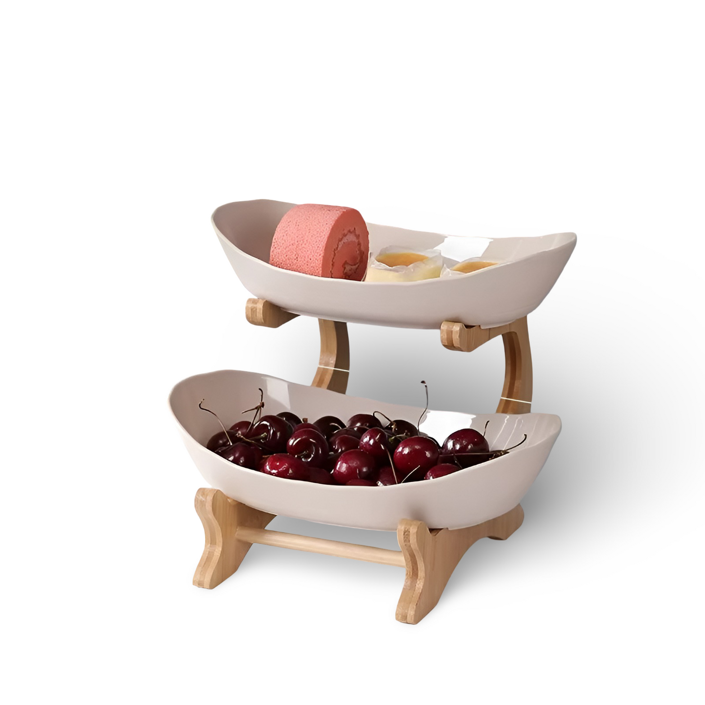 Mehrstöckige Obstschale Holz - Natürliches Holzdesign