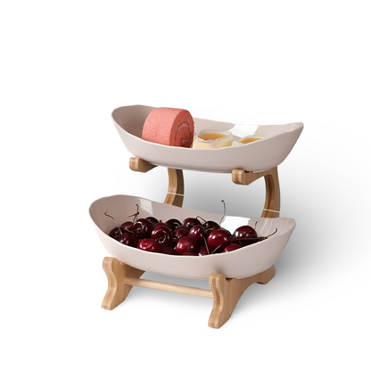 Mehrstöckige Obstschale Holz - Natürliches Holzdesign