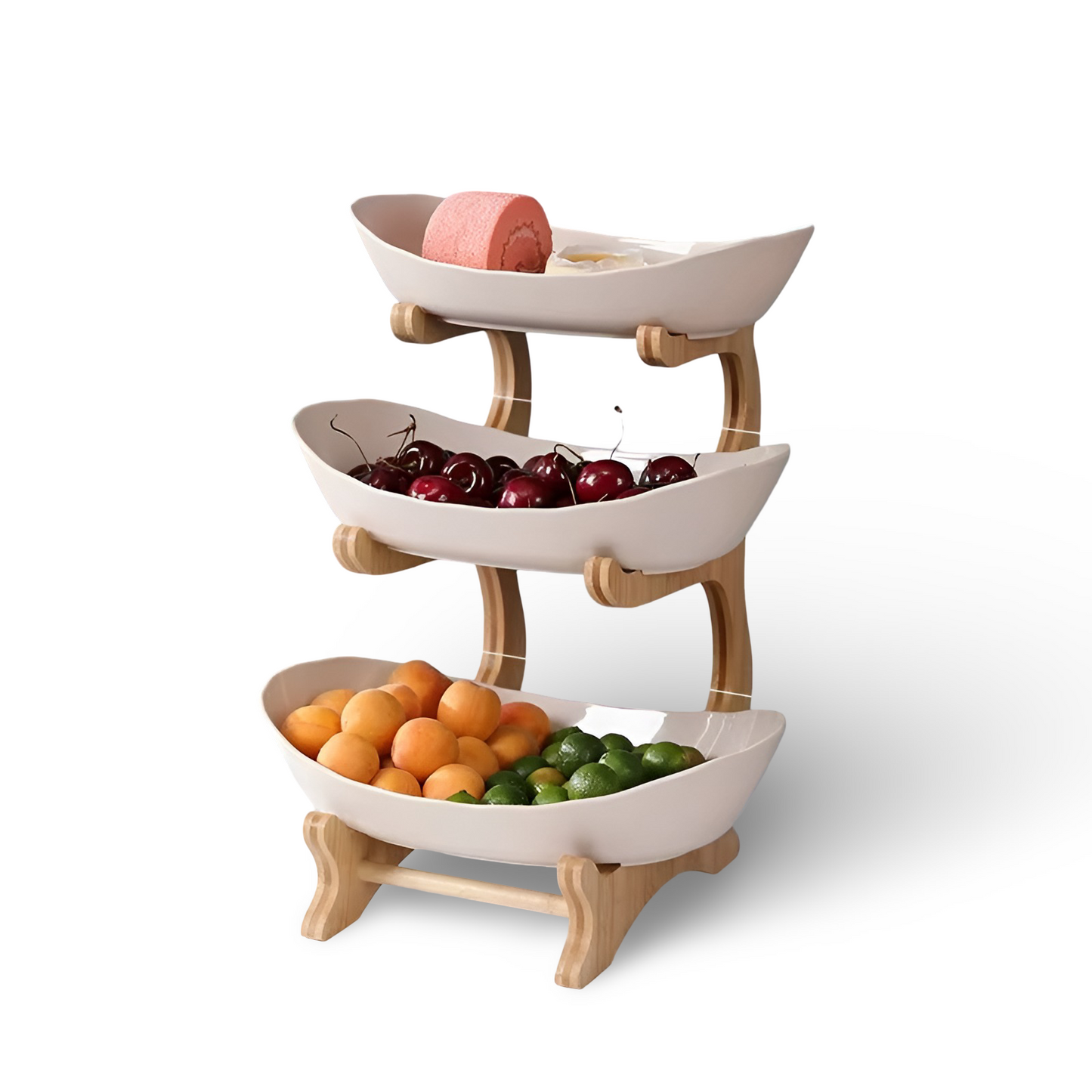 Mehrstöckige Obstschale Holz - Natürliches Holzdesign