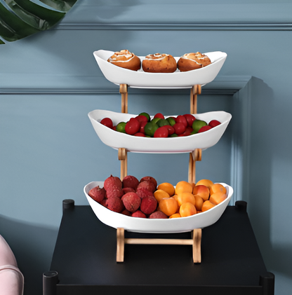 Mehrstöckige Obstschale Holz - Natürliches Holzdesign