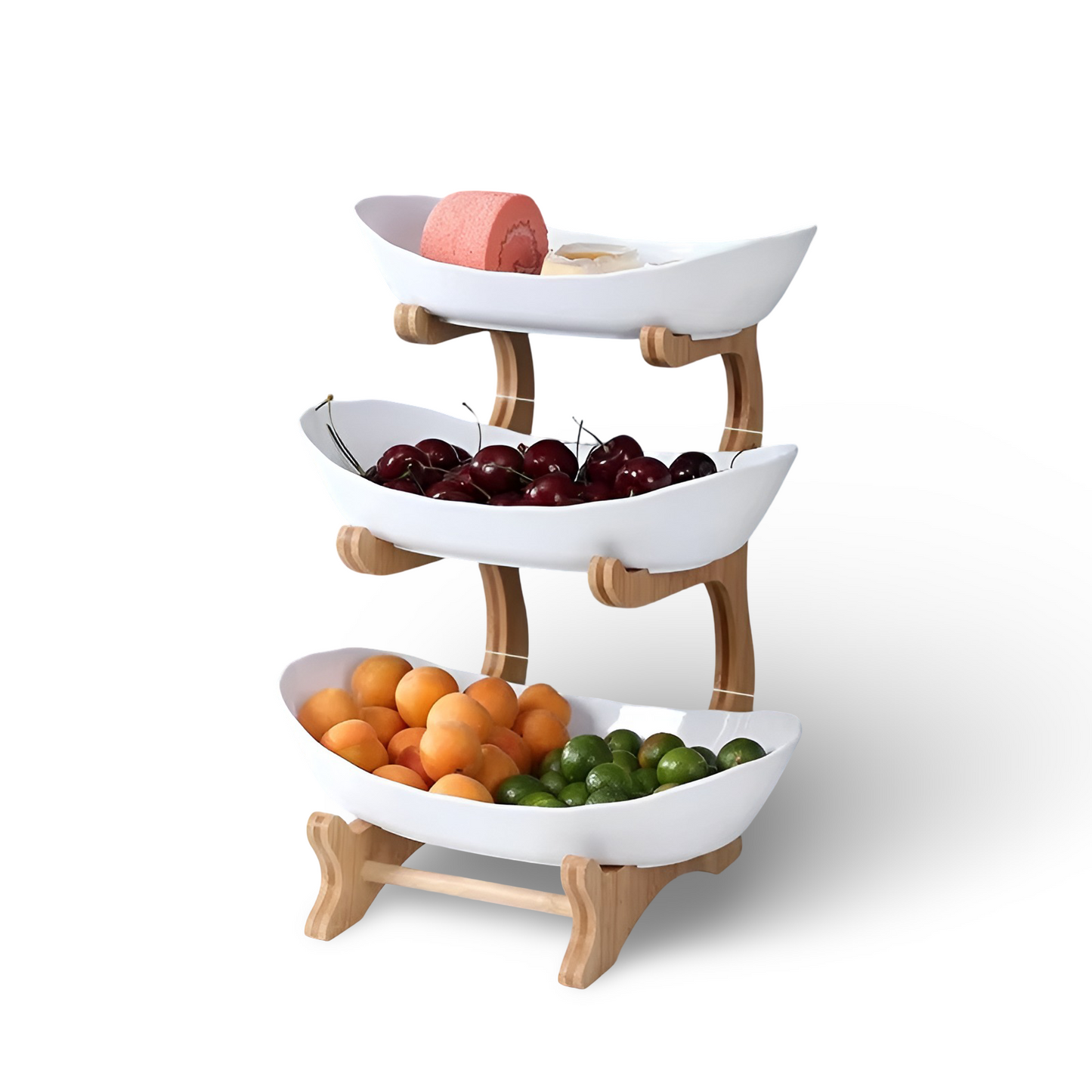 Mehrstöckige Obstschale Holz - Natürliches Holzdesign