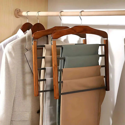 Mehrstufiger Kleiderbügel Aus - Natürliches Holzdesign