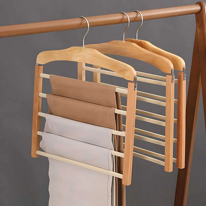 Mehrstufiger Kleiderbügel Aus - Natürliches Holzdesign