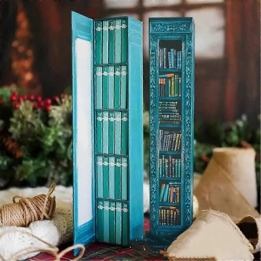 Booklume – Mini-Buch-Adventskalender mit 24 Büchern im Regaldesign