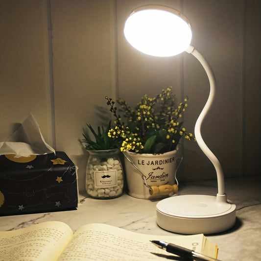 LED Leselampe Touch Steuerung - Edles Leinen-Design