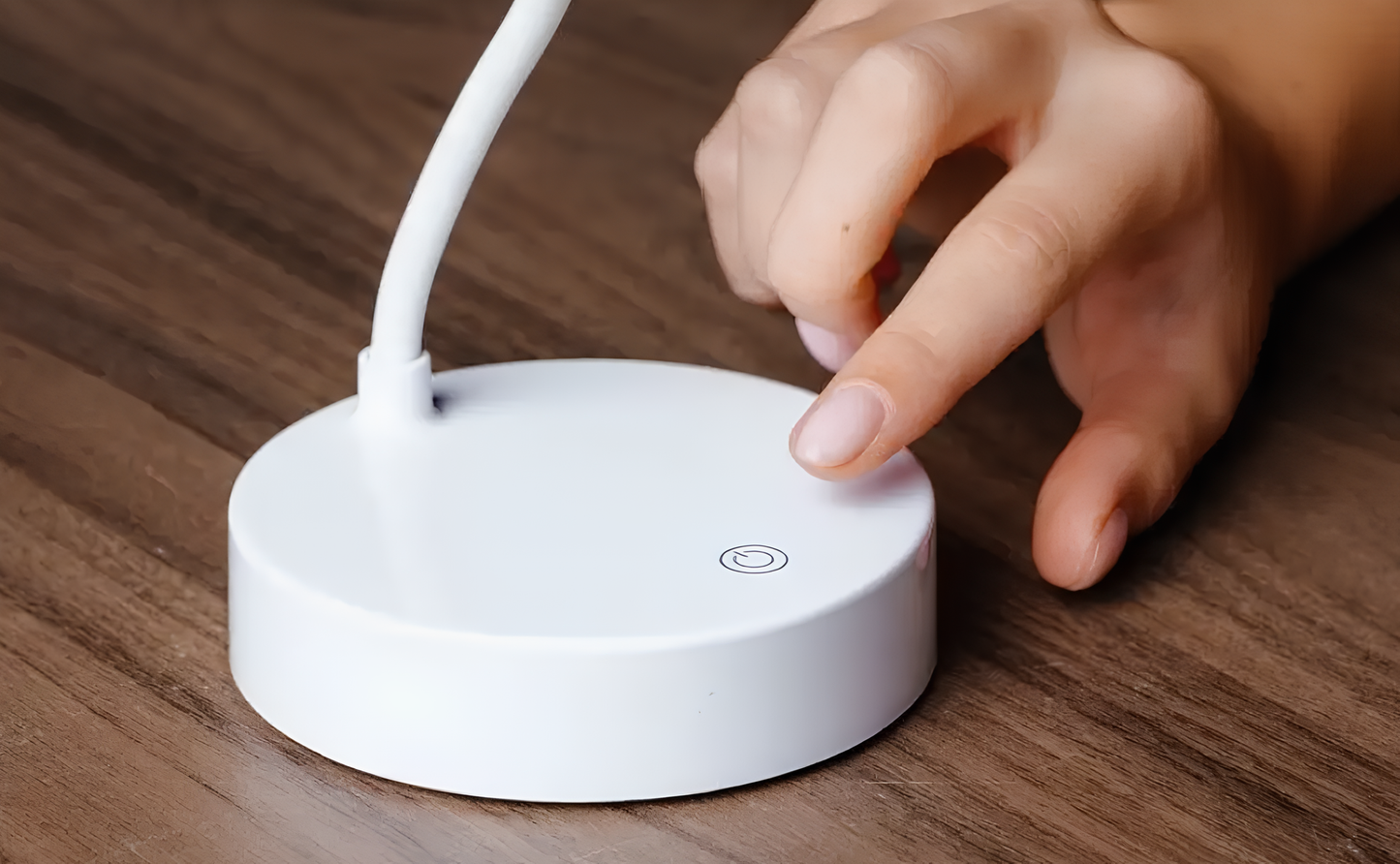 LED Leselampe Touch Steuerung - Edles Leinen-Design