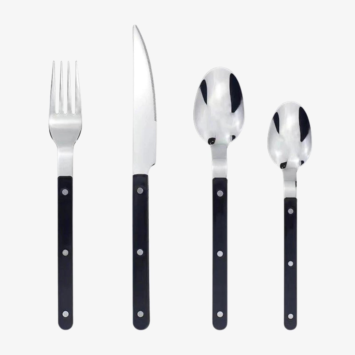 Besteckset Edelstahl Schwarz - Japanische Eleganz