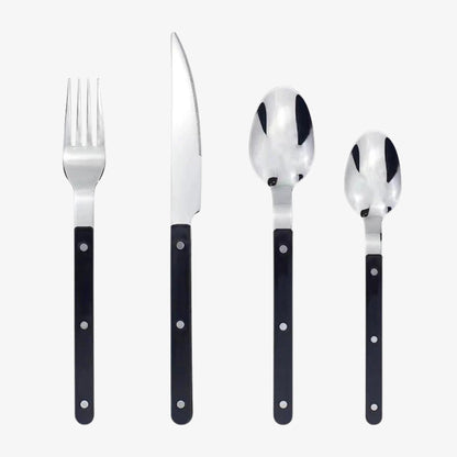 Besteckset Edelstahl Schwarz - Japanische Eleganz