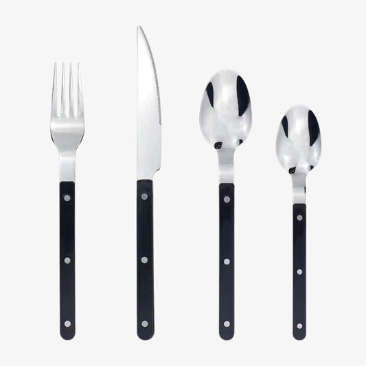 Besteckset Edelstahl Schwarz - Japanische Eleganz