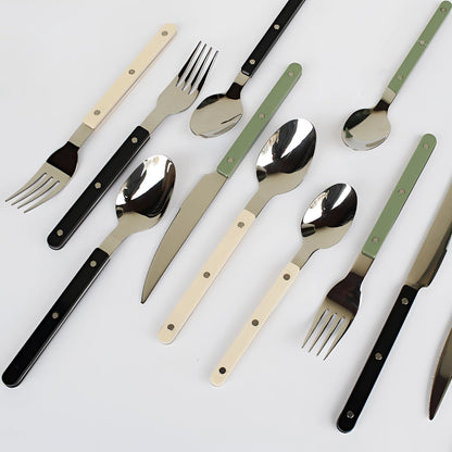 Besteckset Edelstahl Schwarz - Japanische Eleganz