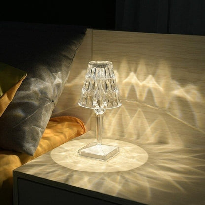 GlimmerLux – Kristall-Tischlampe mit Touch-Steuerung und 3-stufigem Dimmer