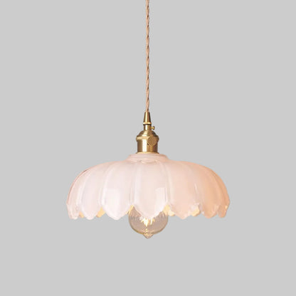 Vintage Glasblumen-Hängelampe
