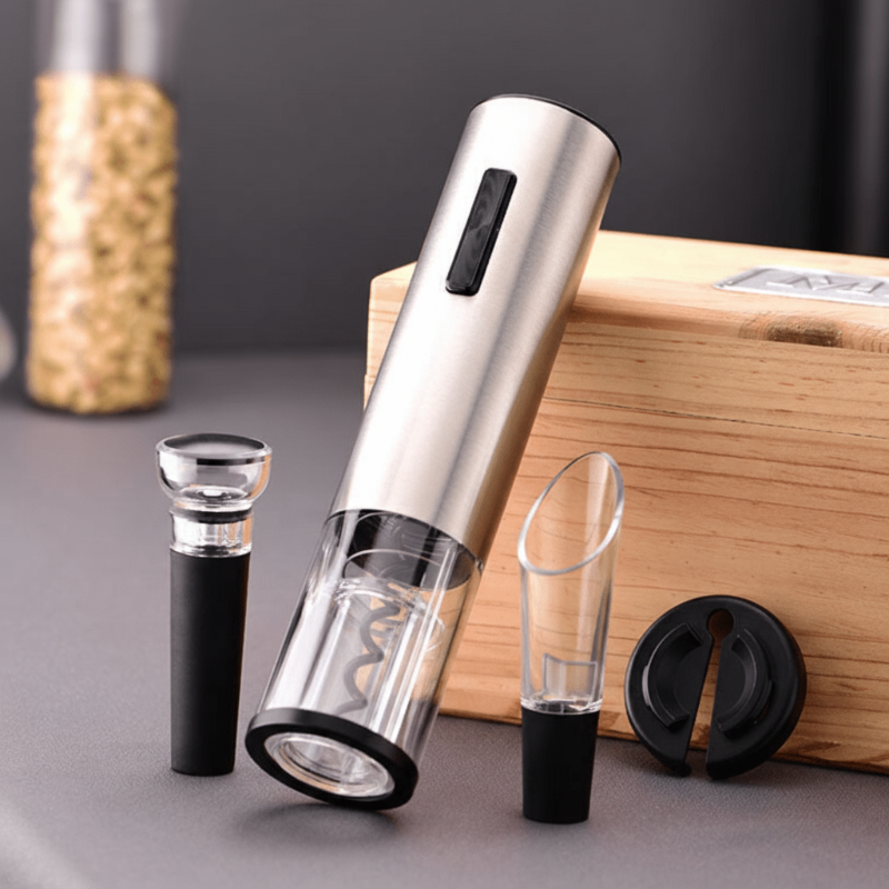 VINOLUX – 4-in-1 Elektrischer Weinöffner für müheloses Öffnen & Servieren