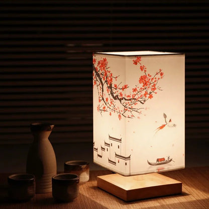Orientalische Blütenglühlampe - Natürliches Holzdesign
