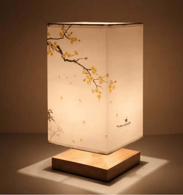 Orientalische Blütenglühlampe - Natürliches Holzdesign