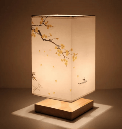Orientalische Blütenglühlampe - Natürliches Holzdesign